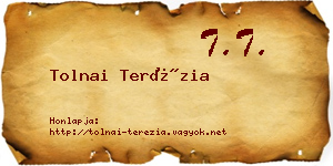 Tolnai Terézia névjegykártya
